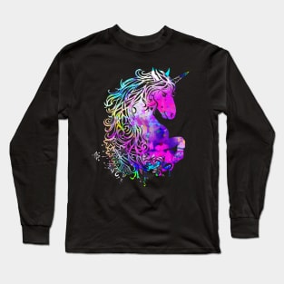 Raimbow unicorn magical creature Long Sleeve T-Shirt